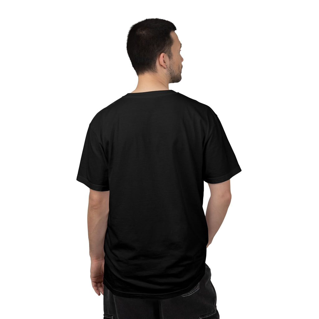 RK Pixel Flag Black T-Shirt — Subtle Red White Blue Logo Tee